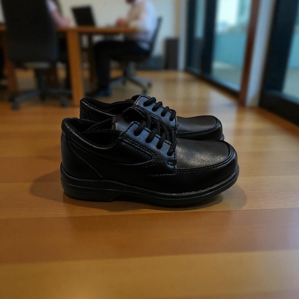 Hush Puppies Shiny Black Kids Dress Shoes